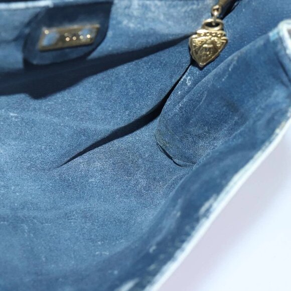 GUCCI Micro GG Supreme Shoulder Bag PVC Navy Gold Auth 88596 - Picture 12 of 16